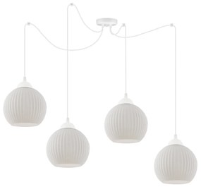 Závesné svietidlo Riffle Round Spider, 4x biele sklenené tienidlo, w