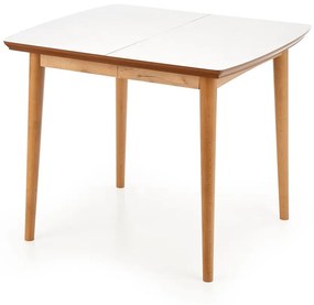 Rozkladací jedálenský stôl Bradley - biela / dub lefkas