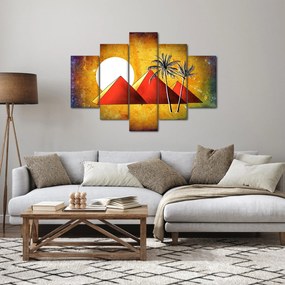 Obraz maľovaných egyptských pyramíd (150x105 cm)