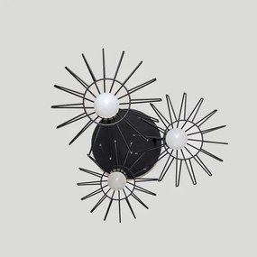 Luster na lanku SOLANO 3xE27/15W/230V čierna/zlatá