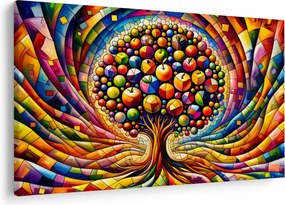 Obraz – Farebný strom s jablkami (90x60 cm)