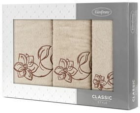 FROTÉ UTERÁK LILA SADA 1KS 30X50 CM, 1KS 50X90 CM, 1KS 70X140 CM BÉŽOVÁ