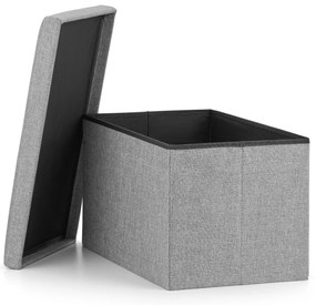 Sivý skladací taburet FURELA XL 60 x 38 x 38 cm