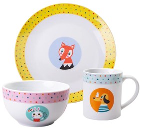 Detský porcelánový set 3 ks - KIDS World Animals - 450513