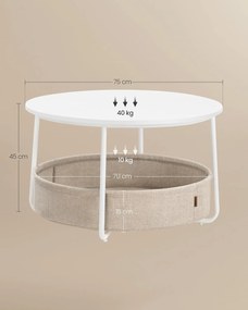 Konferenční stolek Vasagle Moris 02 75 cm bílý/béžový