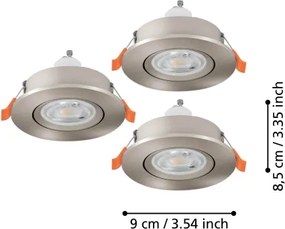 Eglo 902259 - SADA 3× LED podhľadových bodových svietidiel BARRANCO 1× GU10/4,5 W/230 V chróm