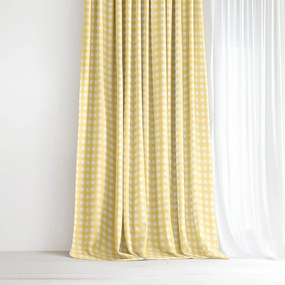 Goldea dekoračný záves luca - žlté kocky 280x150 cm