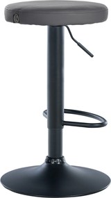 Barová stolička Ponte - koženka, čierny rám - Sivá