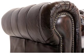 furniture-nabytek.cz - Trojmiestna pohovka Chesterfield z pravej kože, hnedá – 200×90×72 cm