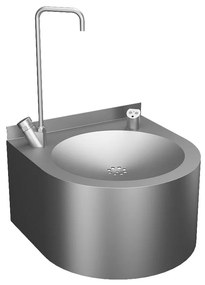 Sanela - Nerezová pitná fontánka s automaticky ovládaným výtokem a armaturou na napouštění sklenic, povrch matný, 6 V