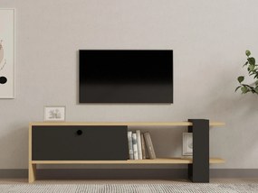 TV stolík/skrinka Dutudo (antracit + dub) . Akcia -21%. Vlastná spoľahlivá doprava až k Vám domov. 1095108