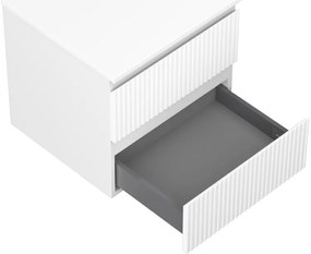 Mexen Rivel, kúpeľňová skrinka 50 cm s pracovnou doskou, 2 zásuvky, drážkovaná, biela matná, 91A20-05047-2-BFFC01