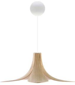 JAZZ | dizajnové drevené svietidlo Farba: Svetlý dub, Sada: Tienidlo + Cannonball biely