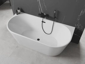 Mexen Oval samostatne stojaca vaňa pri stene 180 x 80 cm, biela, čierny prepad - 52671808000-70