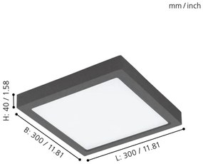 Eglo 98174 - LED Stmievateľné vonkajšie svietidlo ARGOLIS-C LED/22W/230V IP44 BT