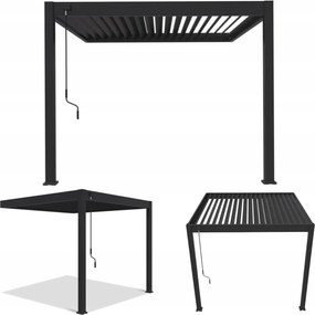 Nástenná záhradná pergola na terasu Elegance Wall 3x3 Antracit Gutroof