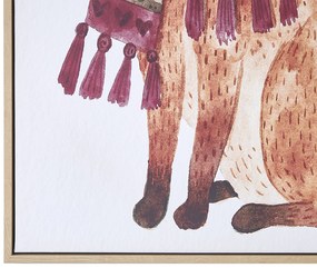 Zarámovaný obraz na plátne s motívom líšky 63 x 93 cm hnedý MUCCIA Beliani