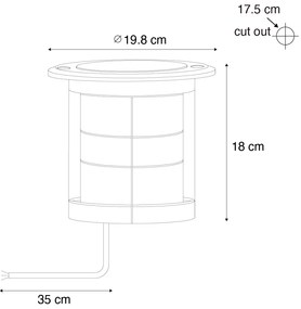 Moderné záhradné bodové svetlo oceľové 3-žiarovkové IP65 - Tribus