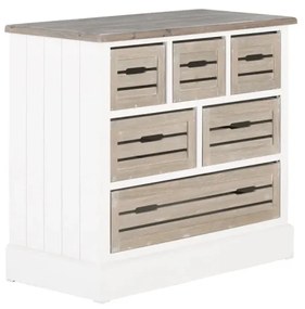 furniture-nabytek.cz - Masívna komoda Russel z paulovnie a MDF, lakovaná, biela