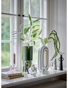 Biela keramická ručne maľovaná váza (výška 11 cm) Fian – Bloomingville