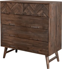 Komoda Ashton 100 cm z masívu tmavohnedá
