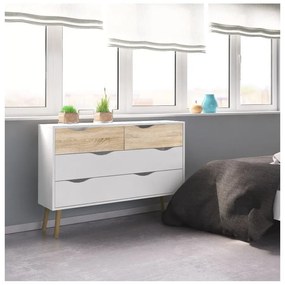 Biela komoda Tvilum Oslo, 99 x 82 cm