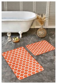 Oranžové zamatové kúpeľňové predložky v súprave 2 ks 60x100 cm – Mila Home