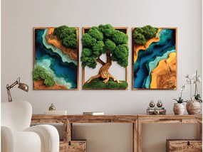 drevko |  Trojdielny machový Strom života Sila (UV tlač)  50 x 1095 cm