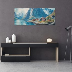 Obraz - Nórska dedinka (120x50 cm)
