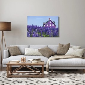 Obraz levanduľového poľa (90x60 cm)