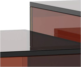 Hnedé sklenené konferenčné stolíky v súprave 2 ks 50x50 cm Dice – Actona