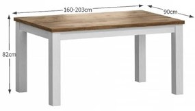 Kondela Stôl, PROVANCE STD, rozkladací, sosna andersen/dub lefkas