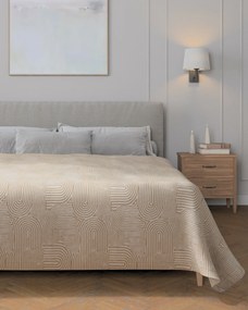 Prehoz na posteľ 220x260 cm farba produktu béžová látka zapletaná, vzorované