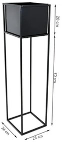 Stojan na kvety 90x24 cm čierna