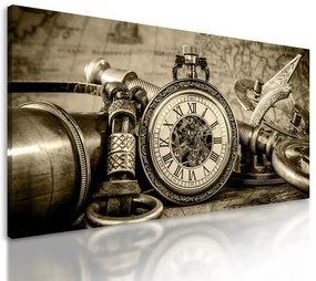 Obraz historické luxusné hodinky v sépiovom prevedení