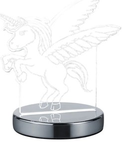 LED stolová lampa v lesklej striebornej farbe (výška 17 cm) Karo - Trio