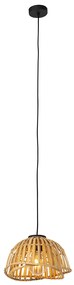 Orientálna závesná lampa čierna s prírodným bambusom 30 cm - Pua