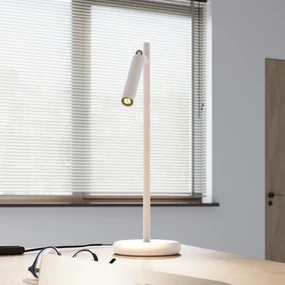 Stolná lampa Pastelo, 1x biele kovové tienidlo