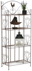 Kovová polica regál Maia - Hnedá antik