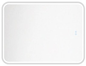 Mereo Mereo, LED zrkadlo hranaté 60x80 cm z ráme z brúsenej ocele, MER-CN171S