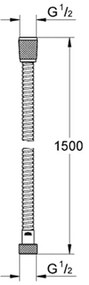 GROHE Relexaflex Metal LongLife - Kovová sprchová hadica 1500 mm, čierna matná 28143KS0