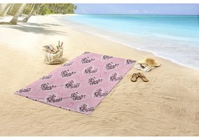 Ružová detská zamatová plážová osuška 75x150 cm Femke – Good Morning