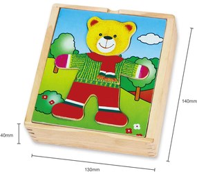 Detský puzzle obliekanie Viga Medvedík chlapec