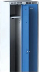 Kovová šatníková skrinka S7, 2-dverová, 1800 x 600 x 500 mm, demont, cylindrický zámok, sivé dvere