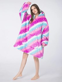 Baránková mikinová deka s rukávmi a kapucňou AURORA farebná