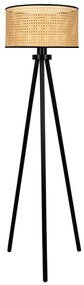 Duolla - Stojacia lampa ROLLER 1xE27/15W/230V pr. 45 cm ratan/čierna