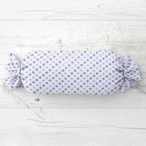 Biante Vankúš valec bonbon Sandra SA-266 Modré hviezdičky na bielom 15x60 cm