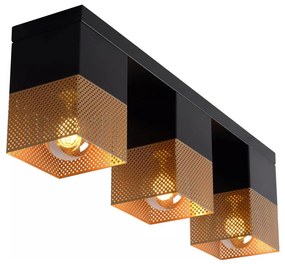 Lucide 21123/03/02 - Stropné svietidlo RENATE 3xE27/40W/230V zlatá/čierna