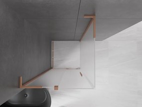 Mexen Velar L, sprchový kút s posuvnými dverami 110 x 110 cm, 8mm sklo námraza, medená matná, 871-110-110-33-65