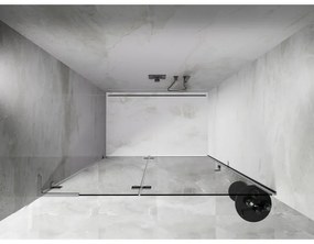 Mexen, Mexen Lunar L Otočné ľavé sprchové dvere 135 cm, priehľadné, chróm - 834L-135-000-01-00-L